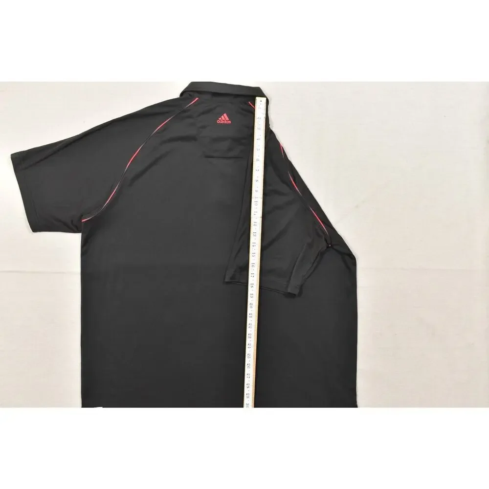 Adidas Golf ClimaCool Polo Shirt Men 2XL Gray Red Piping Raglan Short Sleeve